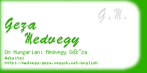 geza medvegy business card